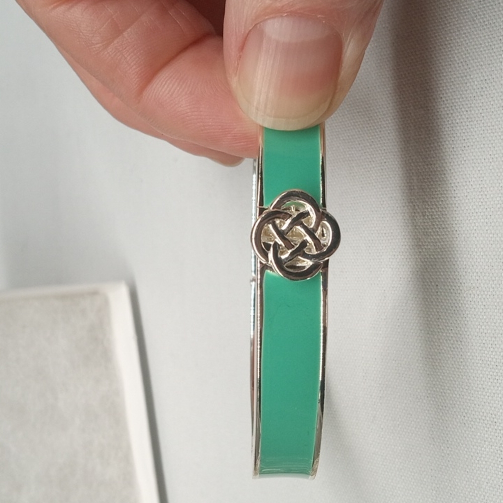 STELLA AND DOT HAND PAINTED GREEN LINDSAY BRACELET